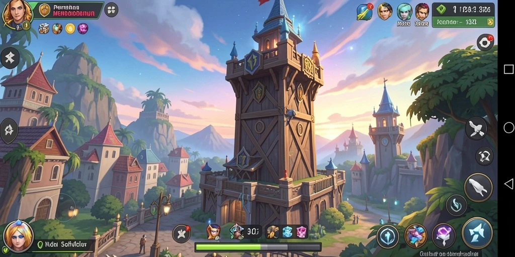 Screenshot gameplay 33ZK menampilkan menara yang beraksi melawan musuh.