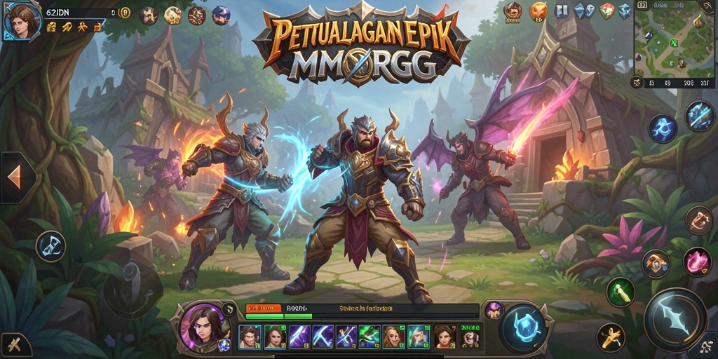 Tampilan epik dari gameplay 62IDN saat melakukan quest bersama teman-teman.