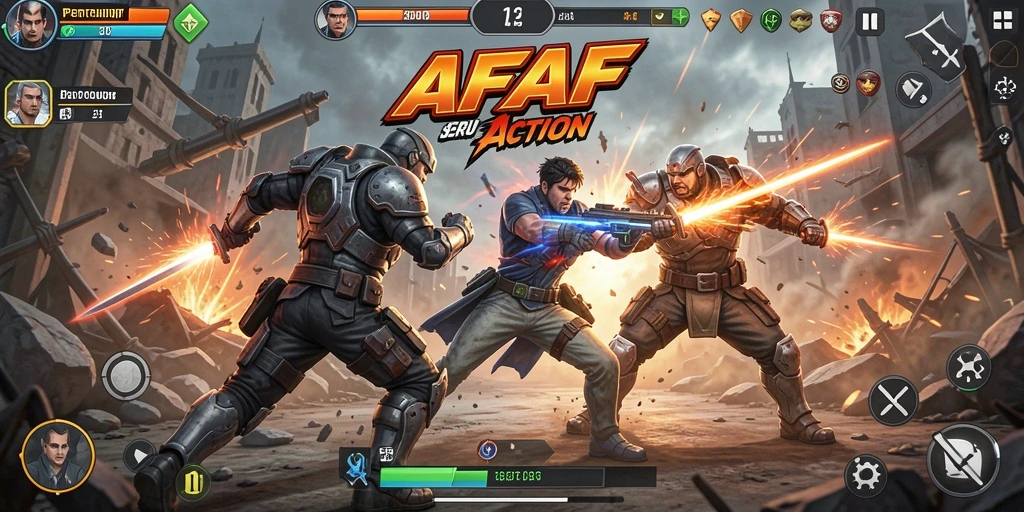 Tampilan seru gameplay AFAF yang penuh aksi.