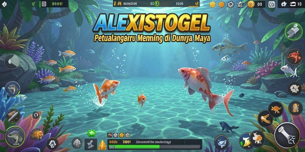 Tampilan gameplay ALEXISTOGEL dengan suasana memancing yang menenangkan.