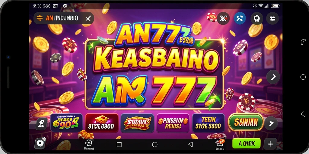 Screenshot AN777 menampilkan gameplay slot yang menarik dan penuh warna.