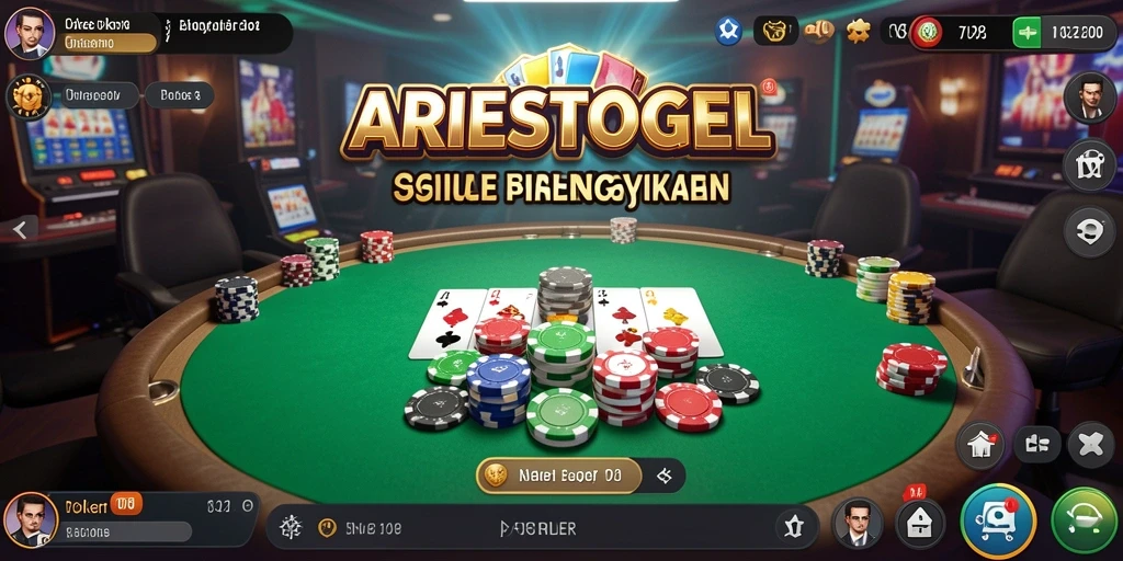 Tampilan menarik dari gameplay Poker di ARIESTOGEL.