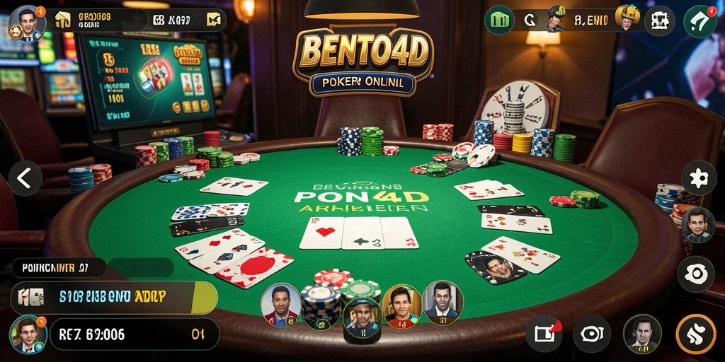 Tampilan permainan poker yang menarik di BENTO4D.