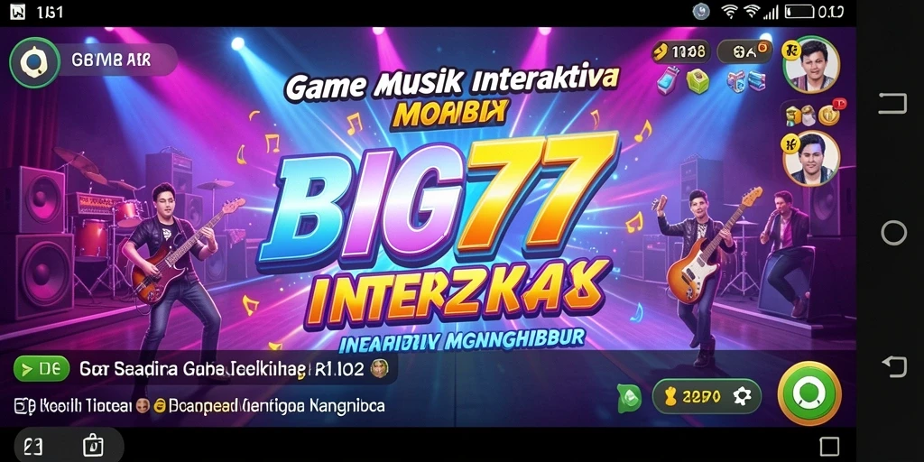 Tampilan gameplay BIG77 yang menarik dengan berbagai pilihan musik.