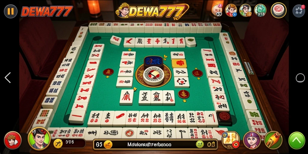 Tampilan gameplay DEWA777 yang seru dan menantang dalam Mahjong.