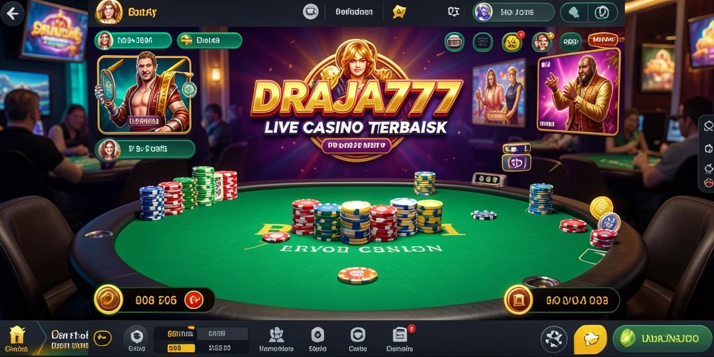 Screenshot menunjukkan dealer langsung dalam permainan kasino yang seru.