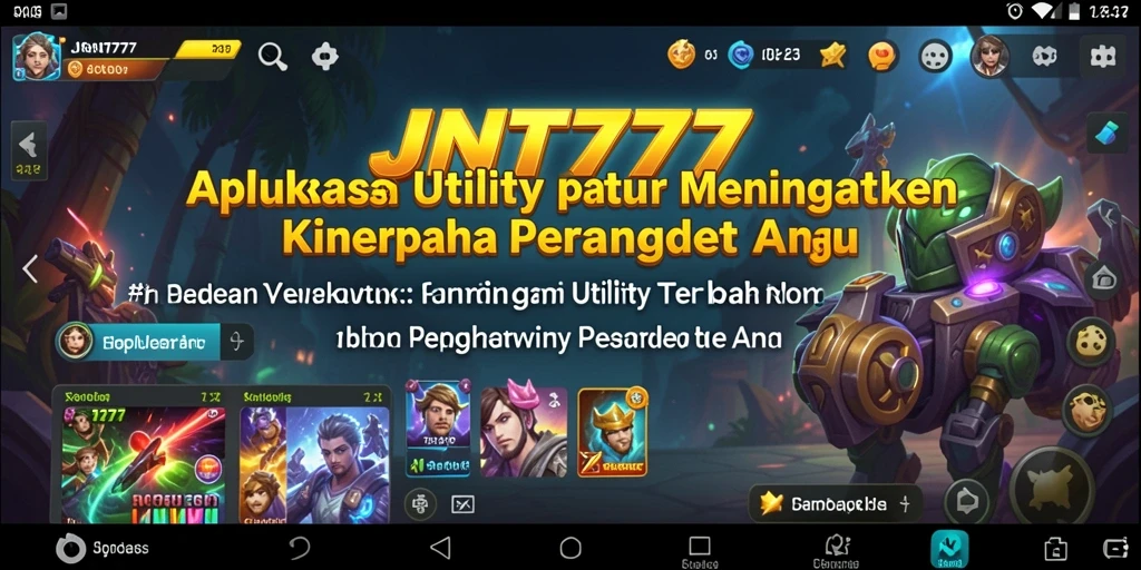 Tangkapan layar utama menunjukkan antarmuka pengguna aplikasi Utility JNT777 yang efisien.