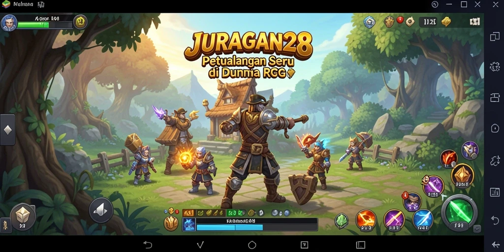 Tangkapan layar gameplay JURAGAN28 dengan pertempuran yang mendebarkan.