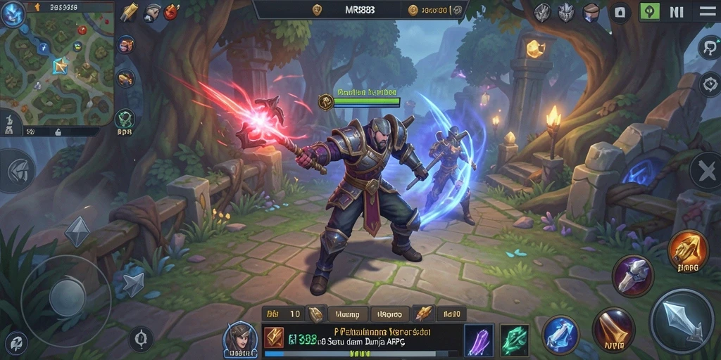 Tampilan gameplay menakjubkan MR888 saat beraksi di dunia ARPG.