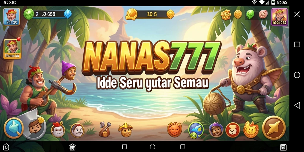 Tampilan gameplay NANAS777 dengan kebun nanas yang berkembang.