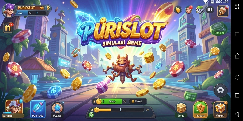 Tampilan gameplay seru dari PURISLOT dengan berbagai tantangan menarik.