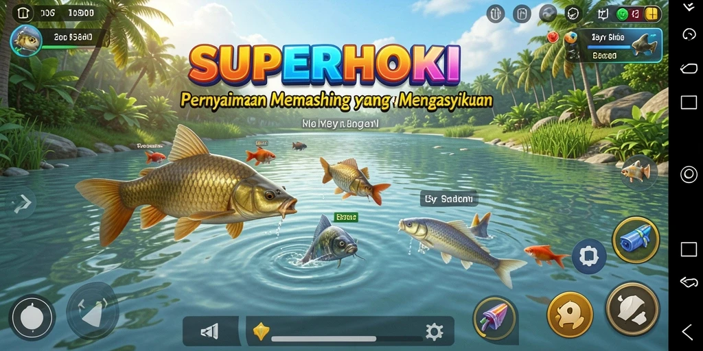 Tampilan gameplay SUPERHOKI yang seru dan menantang di lautan.